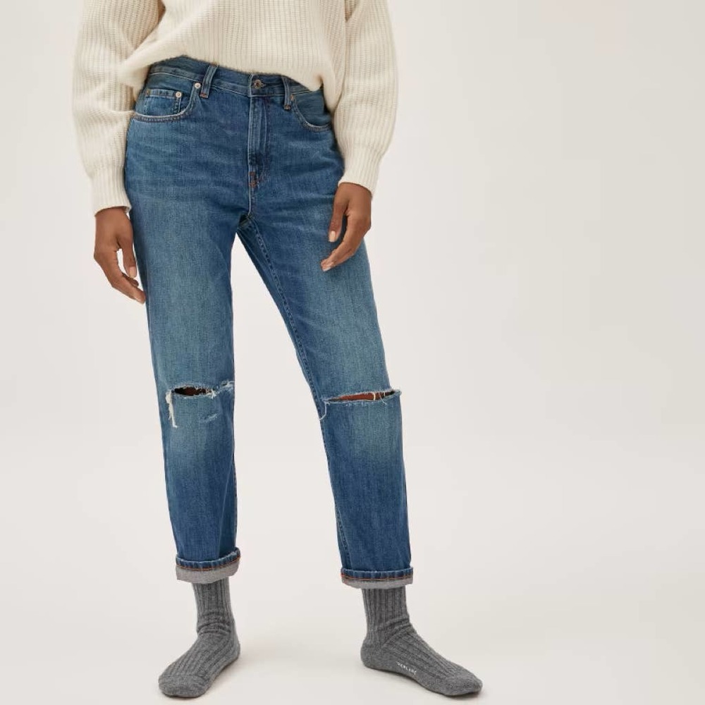 Everlane The Summer Jean Distressed High Waisted Jeans Size 26
